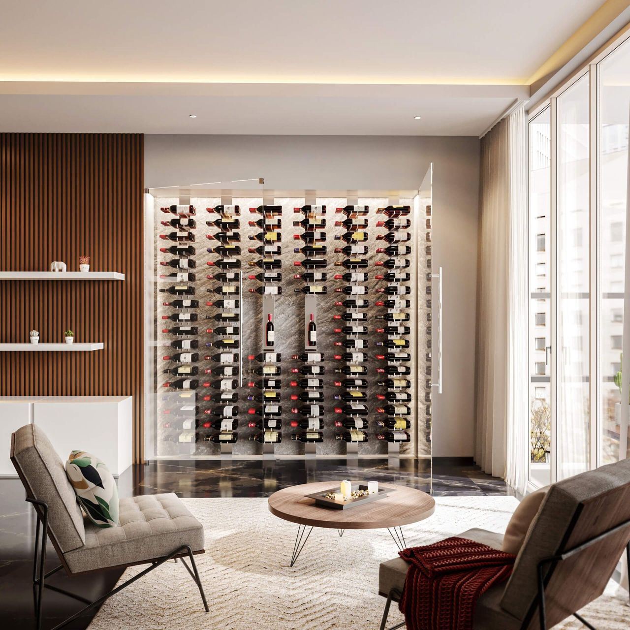 Glass Wine Storage CG Rendering