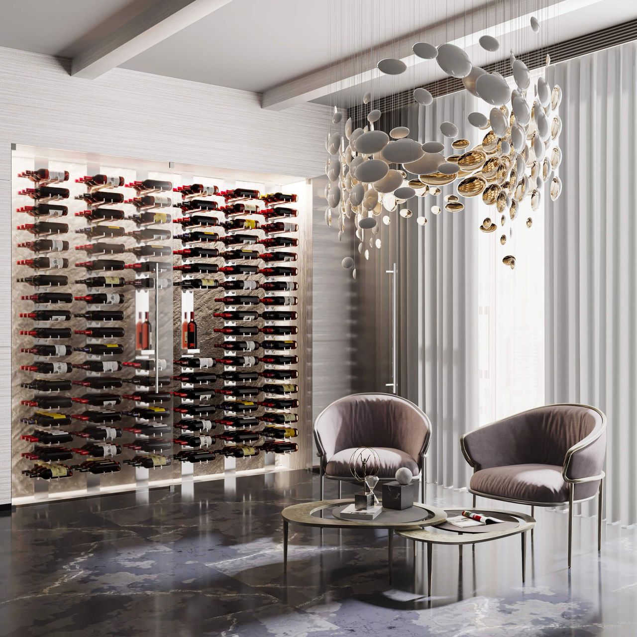 Wine Storage Lifestyle CGI: Glass Display