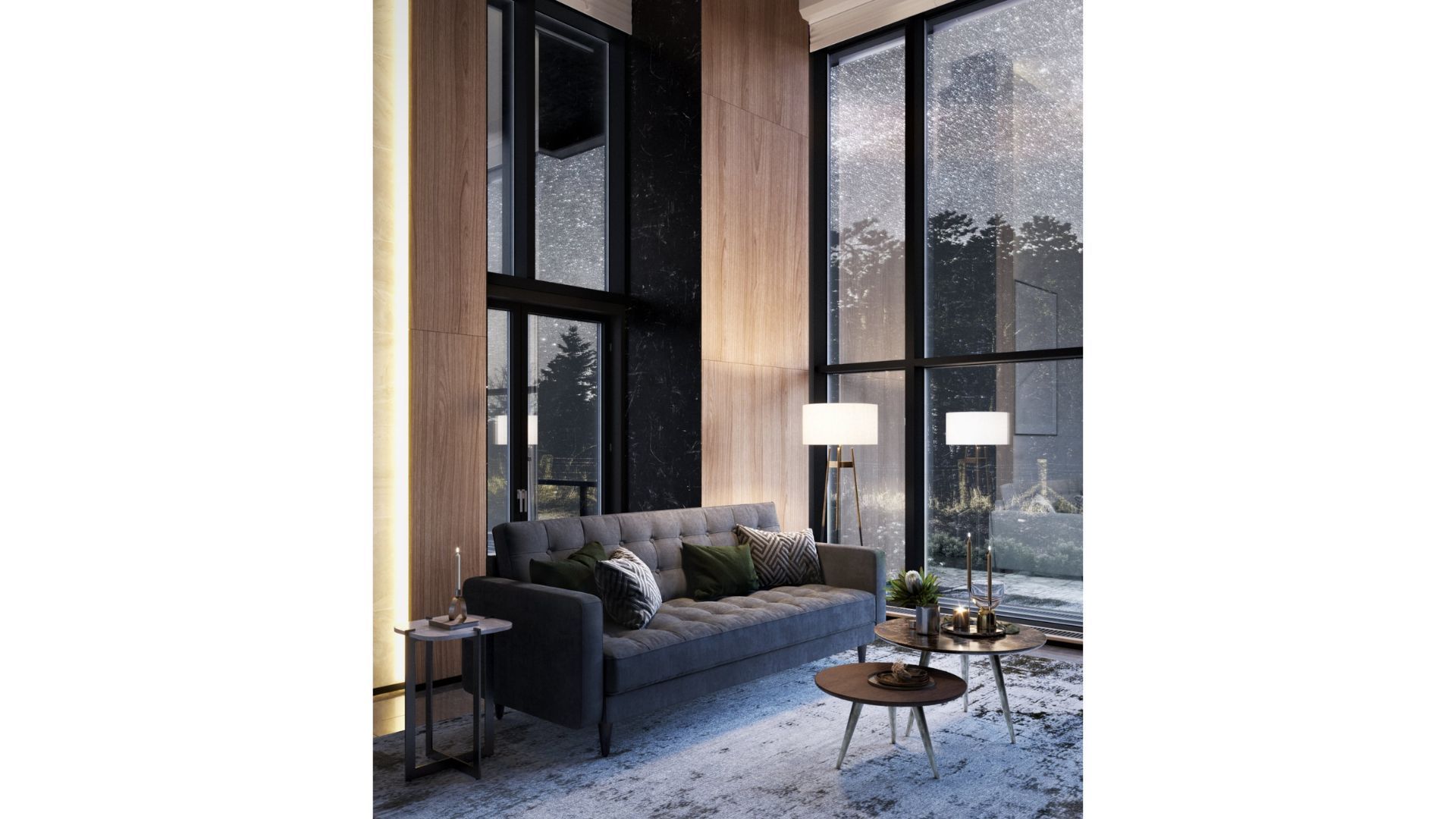 Modern Minimalism of Furniture and Interior in 3D Rendering